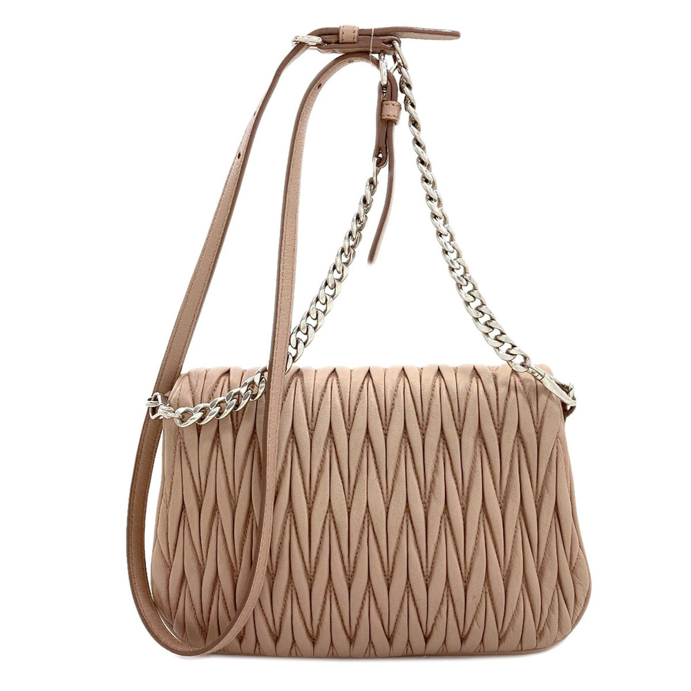 Miu Miu Chain Bag Shoulder Leather Black
